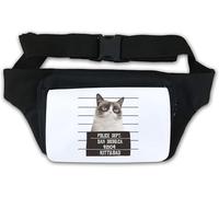 Bad Kitty Sac banane avec motif chat humoristique Blanc