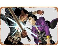 Bad Man, Travis Touchdown, No More Heroes: Travis Strikes Again Game Poster Vintage Tin Sign Home Wall Decor Bar Café Plaque en métal 30,5 x 20,3 cm