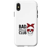 Bad Moms Club Crâne drôle pour la fête des mères Coque pour iPhone X/XS