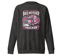 Bad Mother Trucker Trucks Vintage Classic Sweat-shirt unisexe pour adulte, Gris anthracite chiné, 3XL
