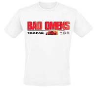 Bad Omens Flower Homme T-Shirt Manches Courtes Blanc XXL 100% Coton Regular/Coupe Standard