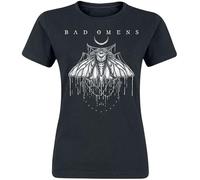 Bad Omens Moth Femme T-Shirt Manches Courtes Noir L 100% Coton Regular/Coupe Standard