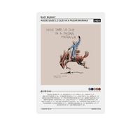 Bad Poster Bunny Nadie Sabe Lo Que Va A Pasar Mañana Couverture de l'album Impression sur toile Décoration murale pour salon, chambre à coucher 30 x 45 cm