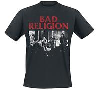 Bad Religion Live 1980 Homme T-Shirt Manches Courtes Noir 100% Coton Regular/Coupe Standard