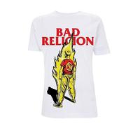 Bad Religion T-Shirt Homme Garçon On Fire Blanc, blanc, S