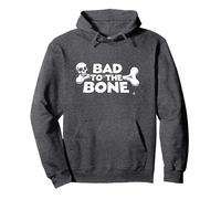 Bad to The Bone Skull Rebel Attitude Punk Rock Sweat à Capuche, Unisexe pour Adultes, Chiné Foncé, M
