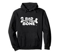 Bad to The Bone Skull Rebel Attitude Punk Rock Sweat à Capuche, Unisexe pour Adultes, Noir, M