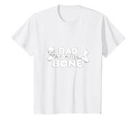 Bad to The Bone Skull Rebel Attitude Punk Rock T-Shirt, Enfant, Blanc, 2 Ans
