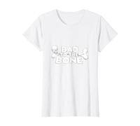 Bad to The Bone Skull Rebel Attitude Punk Rock T-Shirt, Femme, Blanc, XS