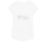 Bad to The Bone Skull Rebel Attitude Punk Rock T-Shirt, Fille, Blanc, M