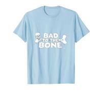 Bad to The Bone Skull Rebel Attitude Punk Rock T-Shirt, Homme, Bleu Céleste, XL