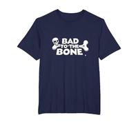 Bad to The Bone Skull Rebel Attitude Punk Rock T-Shirt, Homme Grandes Tailles, Bleu Marine, 4X Tall