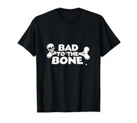 Bad to The Bone Skull Rebel Attitude Punk Rock T-Shirt, Homme, Noir, 6XL