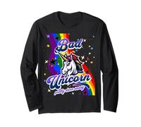 Bad Unicorn Funny Rainbow Unicorn Girls Mad Unicorn Amoureuse de licornes Manche Longue