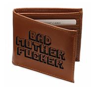 Bad Wallets Bad Mother Fucker Portefeuille en Cuir synthétique brodé Marron Clair