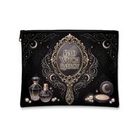 Bad Witch Energy Trousse de maquillage avec citation gothique, noir, 17,8 x