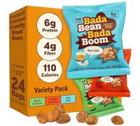 Bada Bean Bada Boom Lot de 24 sachets de protéines végétales sans gluten, végétaliens, grillés et croustillants (Fava), 100 calories par portion, 28,3 g