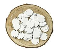 Bada Bing Lot de 30 rondelles en bois blanches - Pour écrire soi-même