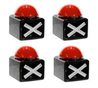 Bada Bing Lot de 4 boutons buzzer XL avec sons et effets de lumière, accessoires parfaits pour les soirées de quiz et les jeux de fête, à piles, pour soirées de jeux et spectacles de jeu, jeu de fête