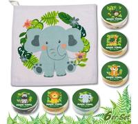 Bada Bing Lot de 6 serviettes magiques en coton pour enfants Motif animaux du safari 30 x 30 cm