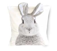Bada Bing Osterdeko Housse de coussin 3D avec oreilles tombantes - 40 x 40 cm - Décoration de Pâques - Housse avec motif lapin de Pâques - Coussin décoratif pour salon, canapé
