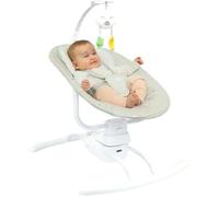 Badabulle Balancelle Bébé Electrique Latérale - 3 Vitesses de Balancement - 8 Berçeuses - Arche de jeux - Garantie à vie, Lichen