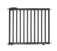 Badabulle Barrière de Sécurité Enfant en Bois Deco Pop - Barrière Extensible pour Ouverture de 63 à 106cm - Fixation Vis, Noir