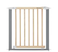Badabulle Barrière de sécurité Safe&Lock – Sans perçage ni vis, extensible 73–81,5 cm – Bois/Métal