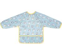 Badabulle Bavoir manche longues, Imperméable, Ajustable, Dès 4 mois à 3 ans, bleu (Lot de 2)