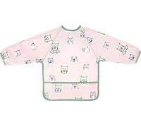 Badabulle Bavoir manche longues, Imperméable, Ajustable, Dès 4 mois à 3 ans, rose (Lot de 2)