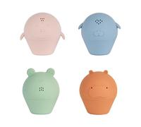 Badabulle Lot de 4 Jouets de Bain Aspergeurs en Silicone - Jouets pour Plage ou Plein Air - Dès la Naissance - Idéal Cadeau de naissance