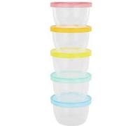 Badabulle Lot de 5 pots de conservation badabowls 5 x 250ml Made in France Blanc G
