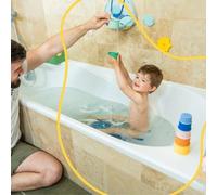 Badabulle Lot de 7 Tasses Empilables Numérotées - Jouets de Bain en Silicone Souple