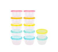 Badabulle Pots de Conservation Badabowls, Lot de 12 Boîtes de conservation de 250ml, Fabriqués en France, 100% Hermétiques, Passent au Lave-vaisselle & Micro-ondes, Surface Réinscriptible