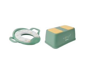 Badabulle Réducteur de Toilette Confort avec poignées, antidérapant et Universel & Marchepied antidérapant, réhausse de 15 cm, 4 Pieds antidérapants et 2 Grandes Zones