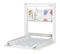 Badabulle Table à langer Pliable Plouf - Table à Langer Murale Rabattable - Ultra Compacte pour Petites Pièces - Matelas à Langer Inclus - Etagère Intégrée