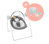 Badabulle Transat en hauteur Compact'Up, Pliage Ultra Compact, Confortable, Multipositions, Candy + Trousse de soin Plouf OFFERTE