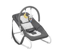 Badabulle Transat pour bébé Easy Moonlight – Fixe/balancelle, dossier 5 positions, pliage compact
