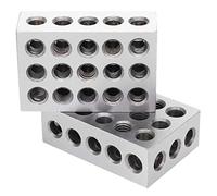 Badafaci 1-2-3 Blocs Machiniste Outil rectifié de Précision en Acier Précision de 0,0002 Pouces Paire Assortie de 23 Trous avec Trous Filetés pour Accessoires D'équipement Industriel