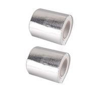 Badafaci 2 Pièces Ruban D'Isolation Thermique Adhésif Feuille D'aluminium Bouclier Thermique Bande Barrière en Fibre de Verre Isolation Réfléchissant 2 Pouces 32.8 Pieds