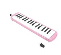 Badafaci 32 Touches de Style Piano Mélodica ABS Touches Noires et Blanches Mates, Base Plaquée Argent avec Embout Cornet, Sarbacane Souple et Sac pour étudiants Débutants Amateurs de Musique (PINK)