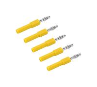 Badafaci Adaptateur de Fiche Banane de 4 Mm, Passage à Une Sonde de Prise Mâle Femelle de Conversion de 2 Mm, avec Un Savoir-Faire Polyvalent et Exquis, 5 Couleurs pour Onduleurs, Navires, (Yellow)