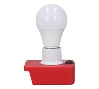 Badafaci Ampoules LED à Culot E27 avec Adaptateur de Batterie 12-60 V 7 W 700 Lm 6 500 K Lumière Blanche pour Batterie au Lithium M18 18 V éclairage de Travail Intérieur Extérieur