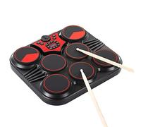 Badafaci Batterie électronique, 7 Pads, Batterie Rechargeable, Haut-parleurs Intégrés, pour les Enfants et les Débutants