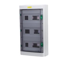Badafaci Boîte de Distribution de Disjoncteur, Boîtier électrique PC ABS IP66 avec Couvercle Transparent, Panneau 36 Circuits, Serrures à Double Poussée, étanche à la Pluie et à la Poussière pour les