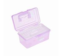 Badafaci Boîte de Rangement D'art Portable, en Plastique Transparent pour Peinture à L' et Croquis à L'aquarelle, avec Plateau et Poignée Amovibles, pour Artistes étudiants, Organisation de (PURPLE)