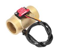 Badafaci Capteur de Débit D'eau, Débitmètre à Filetage Mâle en Laiton de 1,3 Pouces avec Signal D'impulsion NPN, pour Tuyau de Piscine de Distributeur Automatique de Chauffe-eau