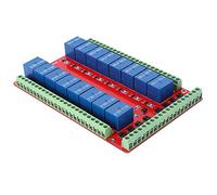 Badafaci Carte de Module de Relais à 16 Canaux Optocoupleur isolé Bidirectionnel DC 5 V 12 V 24 5 MA Protection de Connexion Inversée de Déclenchement pour Contrôle d'automatisation PLC (DC24V)