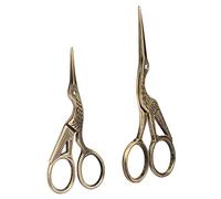 Badafaci Ciseaux en Acier Inoxydable Bronze, Ensemble de Ciseaux d'artisanat en Forme de Grue pour les Amateurs de Couture, Outils Pratiques et Décoratifs avec Deux Tailles