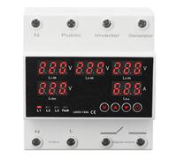 Badafaci Commutateur de Transfert Automatique triphasé à 4 Fils 63A, Inverseur Automatique, Protecteur de Tension avec Affichage LED, pour Générateur, Onduleur, Bâtiments Industriels (AC220V)